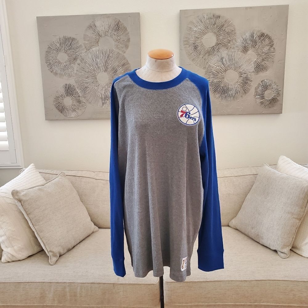 Mitchell And Ness Philadelphia 76ers Thermal Long Sleeve Top sz 3xl